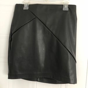 Black faux leather skirt